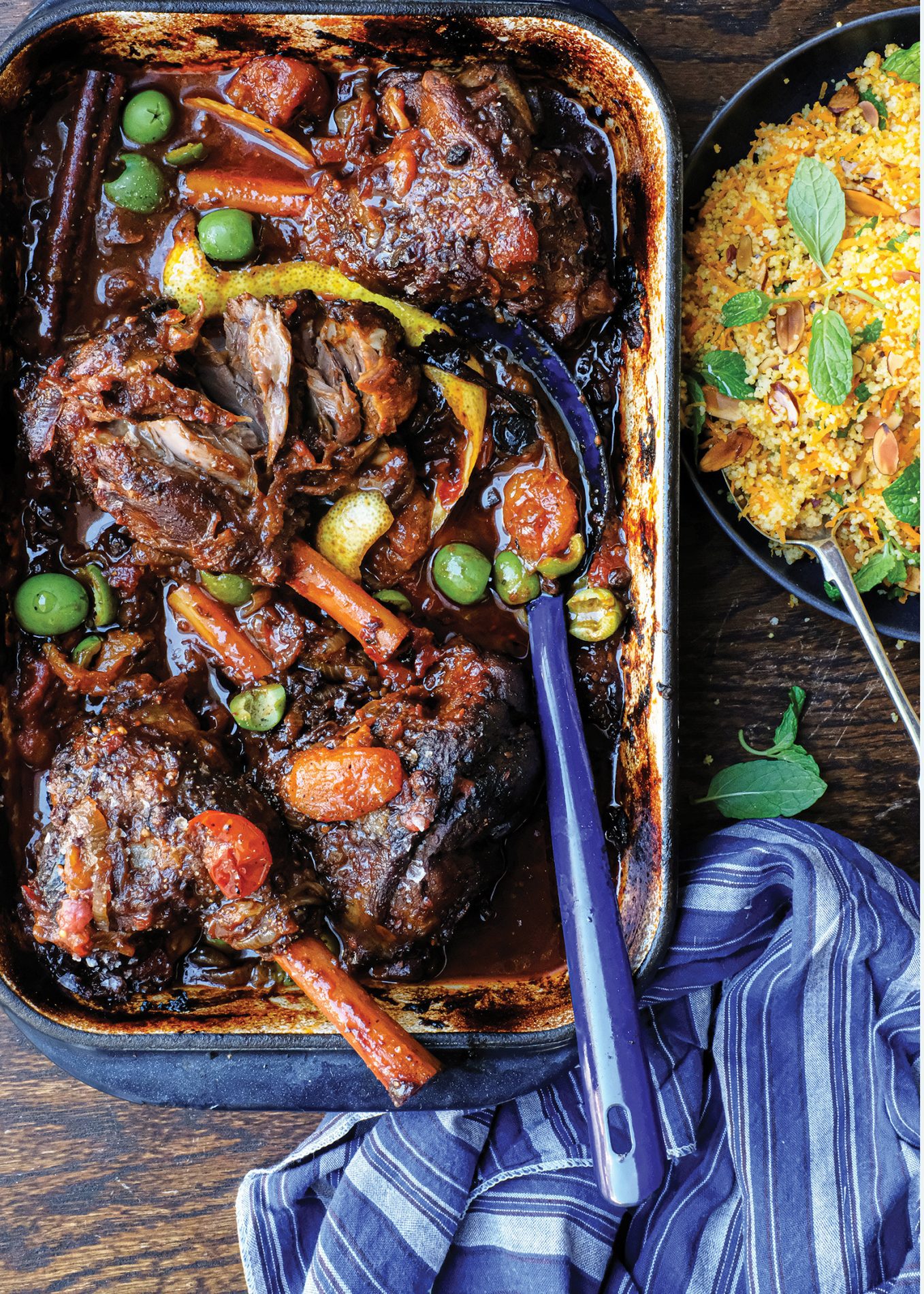 Moroccan Lamb Shanks, with Carrot & Mint Couscous